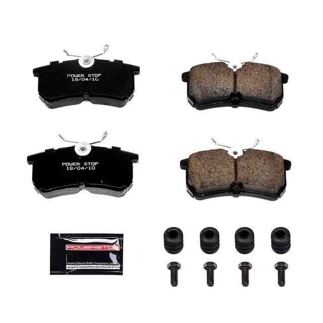 Power Stop Z23-886 Z23 Evolution Sport Carbon Fiber Infused Ceramic Brake Pads Rear with Hardware For Ford Fiesta 2014-2019, Ford Focus 2001-2007 [Model Specific]