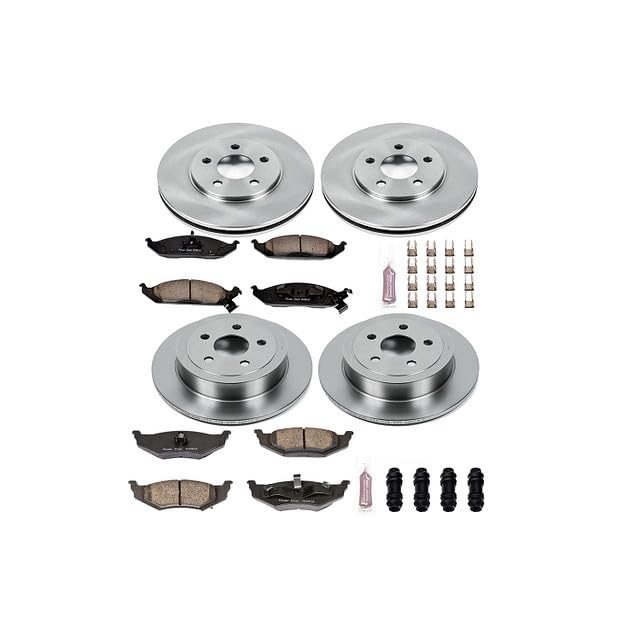 Power Stop Autospecialty KOE6264 Front and Rear Replacement Brake Kit-OE Brake Rotors & Ceramic Brake Pads