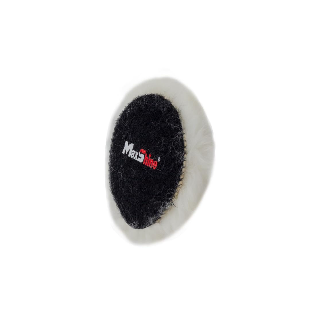 3" Maxshine Universal Wool Buffing Polishing Pad – 100% Natural Wool with Hook & Loop – Professional Pad for Paint Correction & Oxidation Removal – Compatible with DA & Rotary Polishers