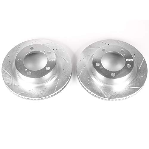 Front POWERSTOP JBR1312XPR Drilled & Slotted Evolution Rotor Pair