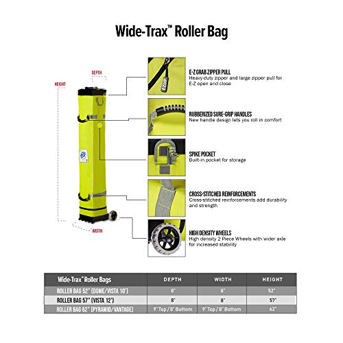 Pyramid Instant Shelter E-Z UP Canopy, 10' x 10' with Wide-Trax Roller Bag & 4 Piece Spike Set, Steel Gray