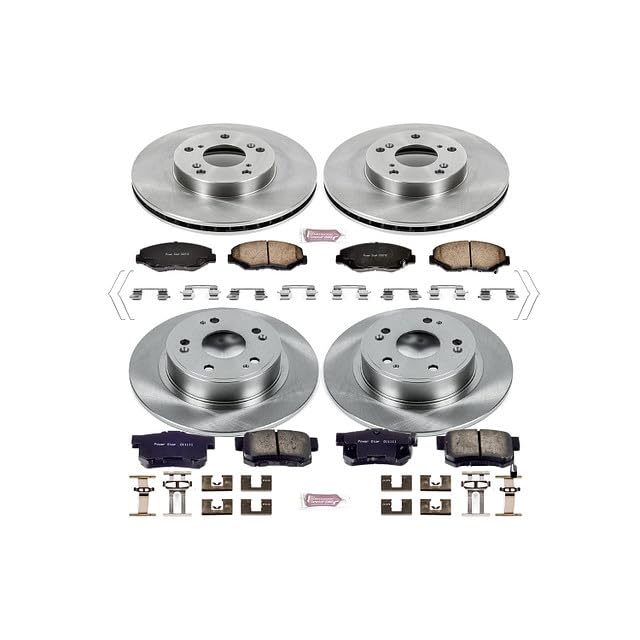 POWERSTOP Autospecialty KOE2745 Front and Rear Replacement Brake Kit-OE Brake Rotors & Ceramic Brake Pads For Honda Accord 2005 [Model Specific]