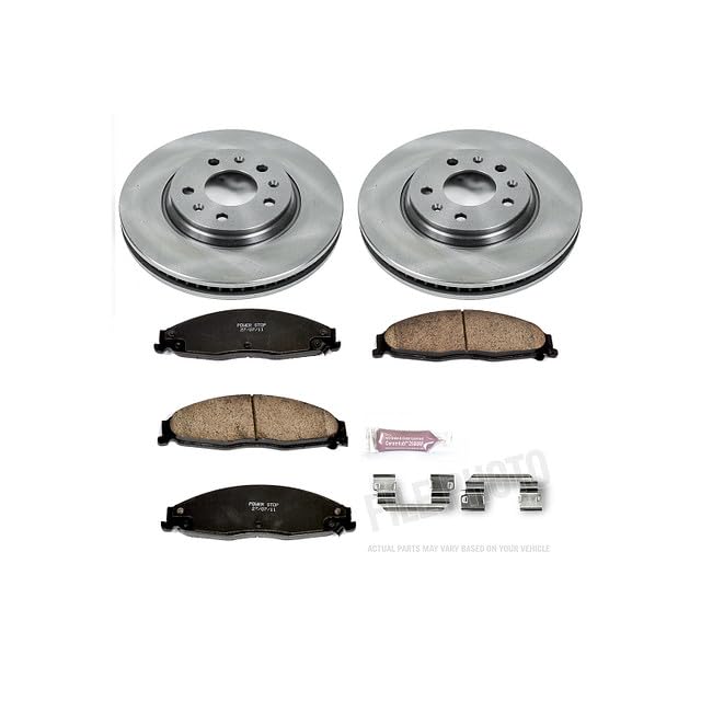 POWERSTOP Autospecialty KOE1423 Front Replacement Brake Kit-OE Brake Rotors & Ceramic Brake Pads For Cadillac STS 2005-2008 [Model Specific]