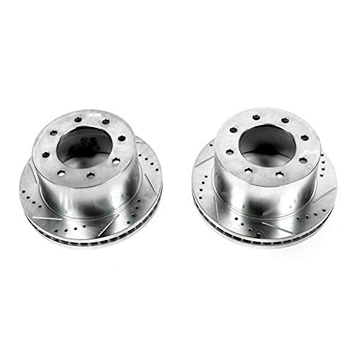 Power Stop Rear AR82154XPR Drilled & Slotted Rotor Pair For Chevrolet Silverado 3500 HD 2011-2019, GMC Sierra 3500 HD 2011-2019 [Model Specific]
