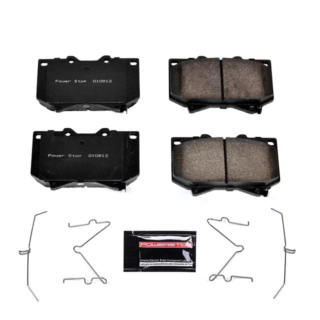 Power Stop Z23-812 Z23 Evolution Sport Carbon Fiber Infused Ceramic Brake Pads with Hardware For Toyota Sequoia 2001-2003, Toyota Tundra 2000-2003 [Model Specific]