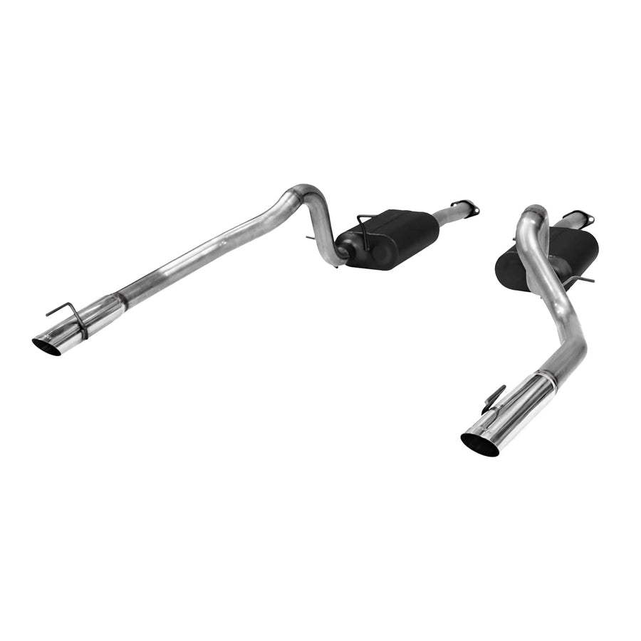 American Thunder Flowmaster 817312 Cat-Back Exhaust Kit 2.5 Inch Stainless Steel with 3 Inch Polished Stainless Tips Compatible with 1999-2004 Ford Mustang GT, MACH 1 and Bullitt with 4.6L SOHC engine
