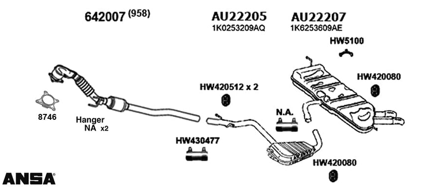 AU22207 Muffler - Rear nobrandname ANSA OER