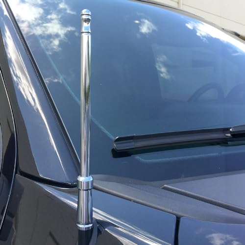 8" RECON Aluminum Antenna Mast Style (Fits OEM Factory Threaded Antenna) - Chrome