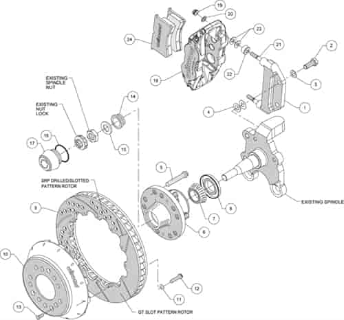14.00" FNSL6R Front Hub Kit