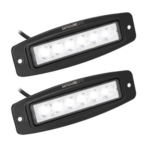 6 LED Daytona Lights Flush Mount Driving Lights (Spot) – 2 Pack