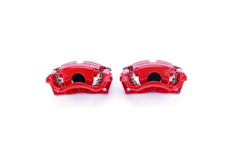 Power Stop S7158 Front Pair of High-Temp Red Powder Coated Calipers For Mazda 3 2014-2018, Mazda CX-3 2016-2021 [Model Specific]