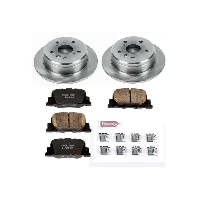 POWERSTOP Autospecialty KOE1084 Rear Replacement Brake Kit-OE Brake Rotors & Ceramic Brake Pads For Lexus ES300 2000-2001, Toyota Camry 2000-2001 [Model Specific]