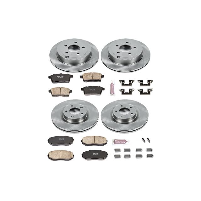 Power Stop Front and Rear KOE2829 Autospecialty Brake Kit Replacement OE Brake Rotors and Ceramic Brake Pads For 2007-2010 Ford Edge Lincoln MKX [Models with 320mm (12.6") Front Rotors]