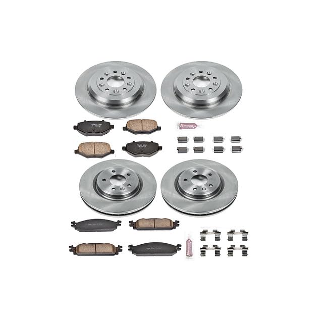 Power Stop Autospecialty KOE5510 Front and Rear Replacement Brake Kit-OE Brake Rotors & Ceramic Brake Pads