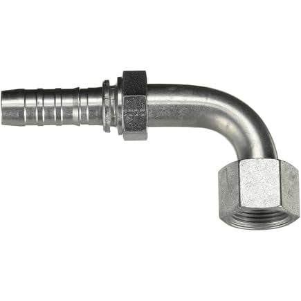 GlobalSpiral Couplings Gates 20GS-20FFORX90S, Female Flat-Face O-Ring Swivel, Zinc Plated Carbon Steel, 6.77", 90° Bent Tube, 1 1/4" ID