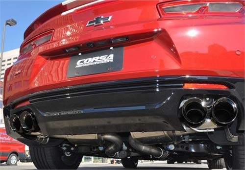 Xtreme Cat-Back Exhaust System Corsa Performance 14772 Dual Rear Exit 2.75 in. Dia. Incl. X-Pipe/Dual Mufflers/Dual Tail Pipes/Dual 4.0 in. Polished Pro-Series Tips