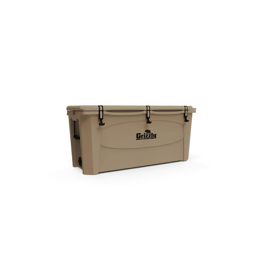 165 Cooler Grizzly | 165 qt Ice Chest Durable Rotomolded Insulated | Made in USA | Warranty for Life | for Beach Boat Camping Fishing Hunting | G165 | Tan
