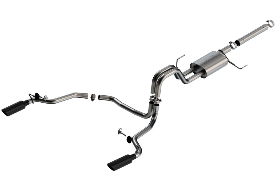 Borla 3in, 2.25in S-TYPE Catback w/Black Chrome Tips - 140903BC 21-22 F-150 Powerboost 3.5L V6 2WD & 4DR 4WD