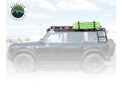 4WD King - Ford Bronco Overland Rack System with Integrated Step and Light Bar Mount