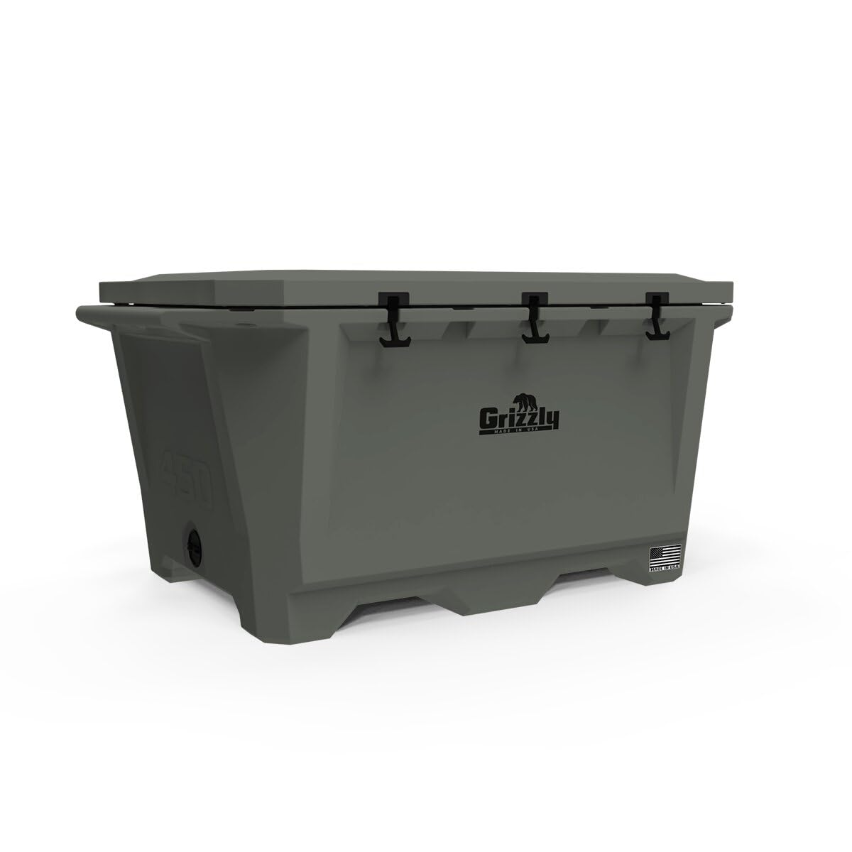450 Cooler Grizzly | 450 qt Ice Chest Durable Rotomolded Insulated | Made in USA | Warranty for Life | for Cold Plunge Ice Bath Camping Fishing Hunting | G450 | Lunar Green