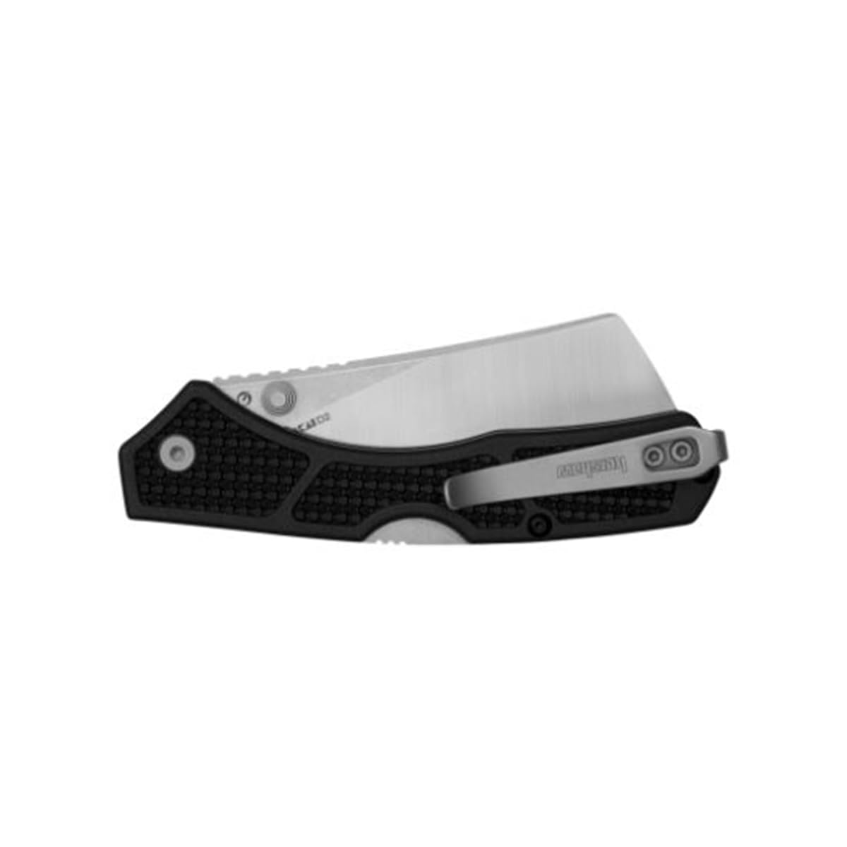 Kershaw Pocket Knife Hatch, Black and Gray Design, 3.15 Inch Steel Cleaver, EDC with Manual Opening, Reversible Deep Carry, Everyday Carry Pocket Knife for Men and Women