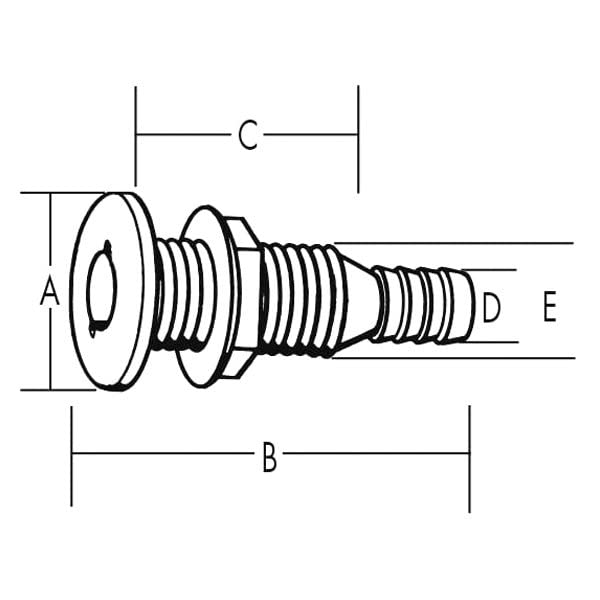 TH-1500-DP T & H MARINE Plastic Thru-Hull CONNECTORS