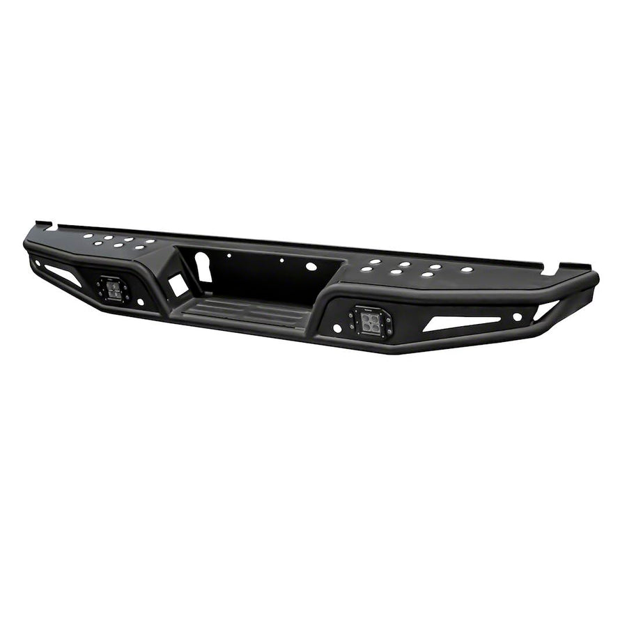 TrailFX Rear Bumper Matte Black Powder Coated Steel Fits 2016-2023 Toyota Tacoma, One-Piece Design, OE Sensor Compatible, Hitch Compatible Bolt-On Bumper TrailFX RPRB001TI