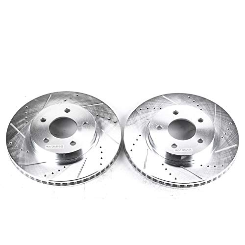 Power Stop Front AR8271XPR Drilled & Slotted Rotor Pair For Chevrolet Equinox 2005-2006, Pontiac Torrent 2006, Saturn Vue 2002-2007 [Model Specific]