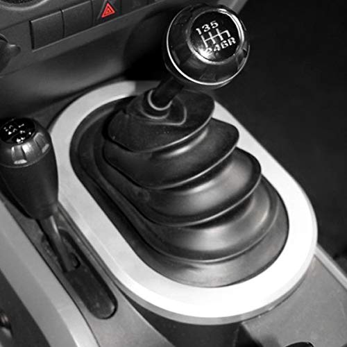 Transmission Shifter Trim Rugged Ridge for Jeep Wrangler JK | Thermoplastic Olefin (TPO), Brushed Silver | 11151.01 | Fits 2007-2010 Jeep Wrangler JK