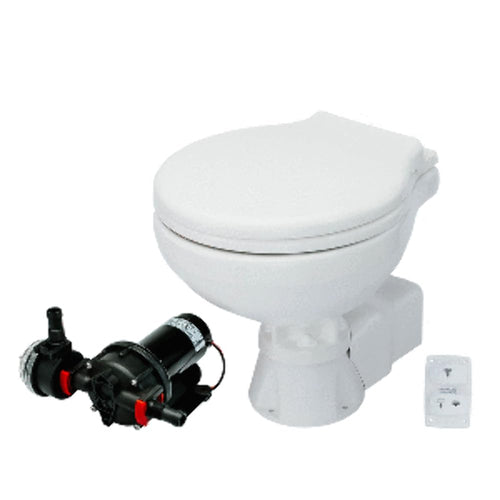 AquaT Johnson Pumps 80-47231-01 Compact Silent Electric Marine Toilet, 12V