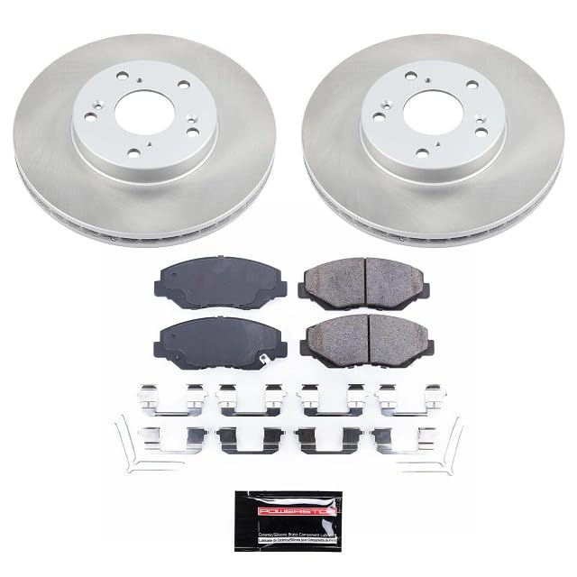 Brake Kit POWERSTOP For 2014-2015 Acura ILX, 2003-2007 Honda Accord, Civic CR-V Element [Model Specific] Front OE Replacement Brake Rotors and Ceramic Brake Pads Replacement, KOE1043