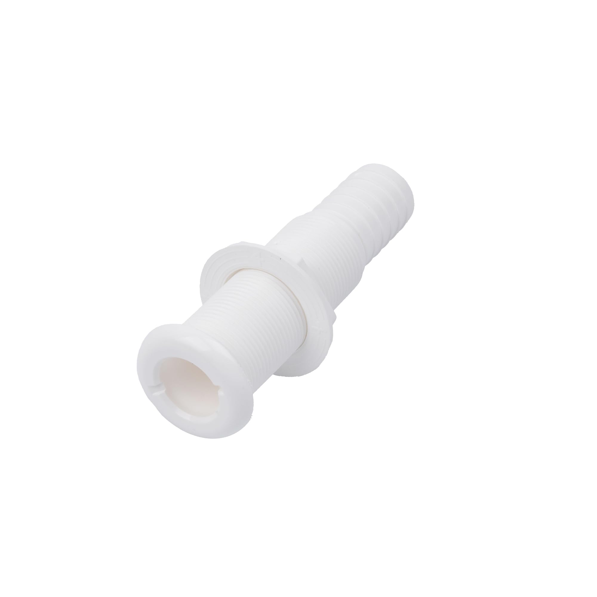 1-1/8 Inch T-H Marine Straight Thru-Hull Fittings - UV-Stabilized Virgin Material for Marine Plumbing - Secure Hose Barb for Livewell and Drain Systems - OEM and Aftermarket Rigging - Standard Length