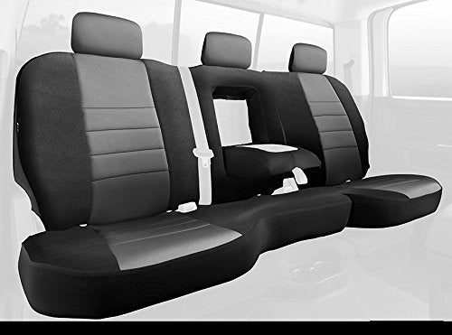 Gray FIA NP92-44 Custom Fit Rear Seat Cover Split Seat 40/60 - Neoprene (Black w/Gray Center Panel)