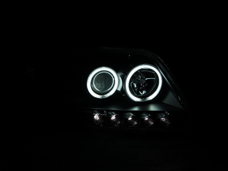 Projector Headlight Set ANZO USA 111097 w/CCFL Halo-Black