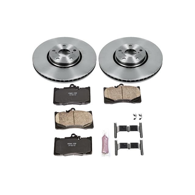 Power Stop KOE4633 Front Replacement Brake Kit-OE Brake Rotors & Ceramic Brake Pads For GS350, GS430, GS450h, GS460, IS200t, IS300, IS350 [Model Specific]