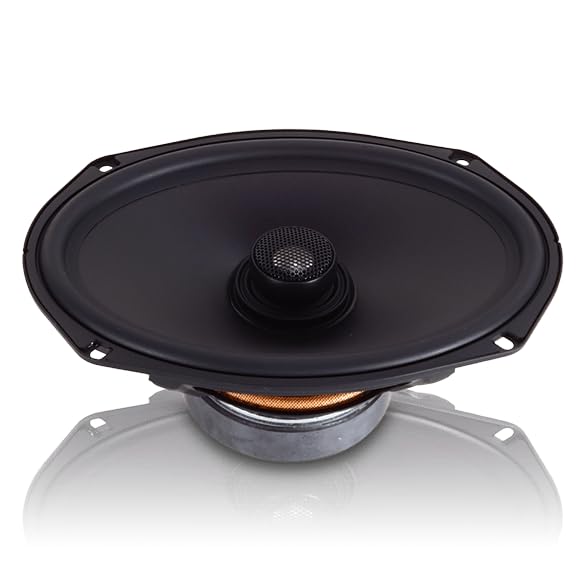 E-69CX Sundown Audio 6"x9" Coaxial Car Speakers - 2-Way Full Range System with Titanium Tweeters - 100W RMS, 4-Ohm - Direct OEM Upgrade, 3.5" Mount, Grilles for Hard-Hitting Clear Audio