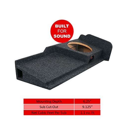 Accu-Tuned Bbox 10â€ Single Vented Subwoofer Enclosure - Subwoofer Box Improves Audio Quality, Sound & Bass - Fits 2007 - up Chevrolet/GMC Silverado/Sierra Extended Cab