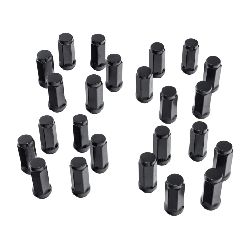 Wheel Lug Nut, Rugged Ridge Set of 24, Black, M14-1.5 | 16715.32
