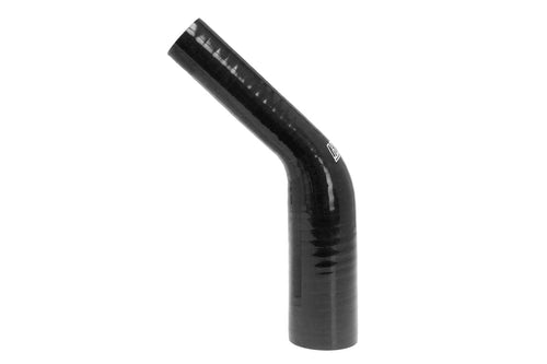 HPS Silicone High Temperature HTSER45-075-100-BLK 4-ply Reinforced 45 degree Elbow Reducer Coupler Hose, 100 PSI Maximum Pressure, 4" Leg Length on each side, 3/4" > 1" ID, Black