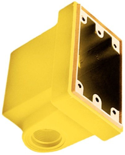 HUBBELL 1-Gang HBL-60CM83, Depth: 3-1/4", Electrical Box, Enclosure, Fiberglass, Threaded W/KNOCKOUTS, W/Two 3/4IN HUBS, Wall Mount, Weatherproof, Yellow