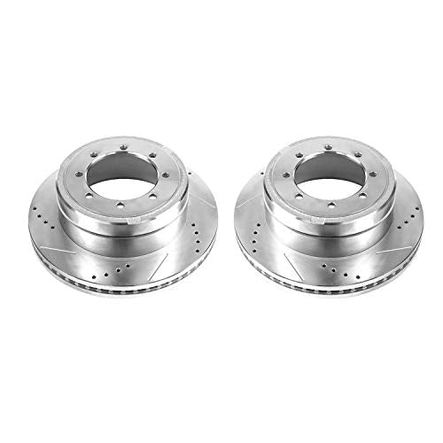 Power Stop Rear AR85154XPR Drilled & Slotted Rotor Pair For Ford F-350 Super Duty 2013-2022, Ford F-450 Super Duty 2013-2016 [Model Specific]