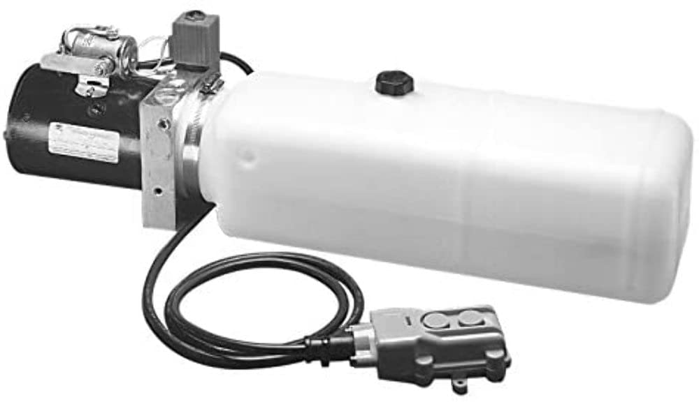 3-Way DC Hydraulic Power Unit-Electric Controls Buyers Products PU319LR Horizontal 1.5 Gallon Poly Reservoir, Commonly Used With Snow Plows & Dump Body Trucks