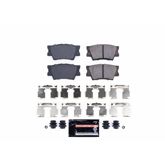 Power Stop Z23-1212 Carbon Ceramic Brake Pads Rear with Hardware For 2013-2018 ES300h | 2007-2018 ES350 | 2008-2018 Avalon | 2007-2022 Toyota Camry [Application Specific] | 2006-2018 Rav4