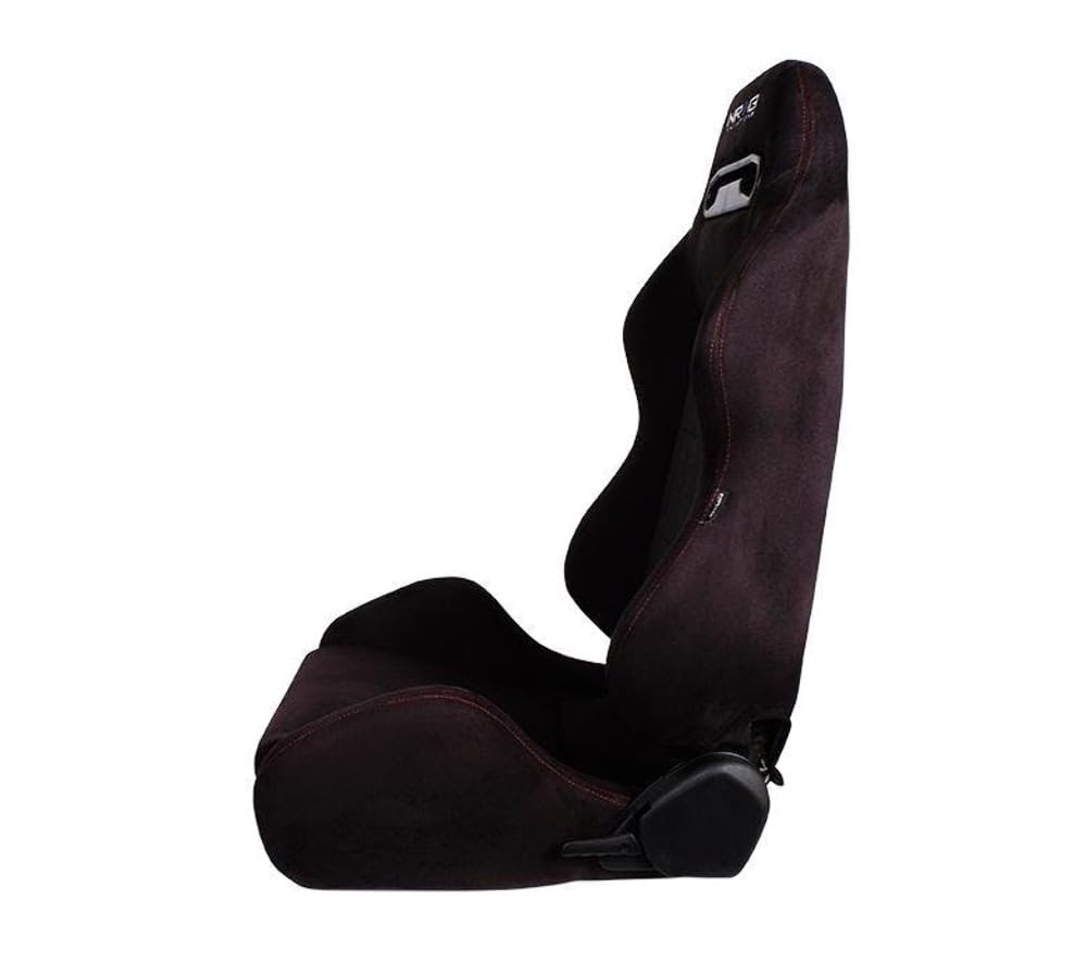 Type-R NRG Sport Seats (Pair) Suede w/NRG Logo - Black w/Red Stitching