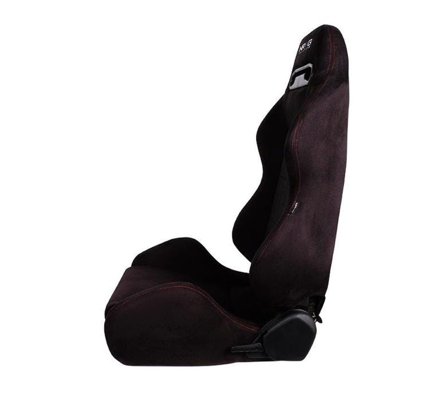 Type-R NRG Sport Seats (Pair) Suede w/NRG Logo - Black w/Red Stitching