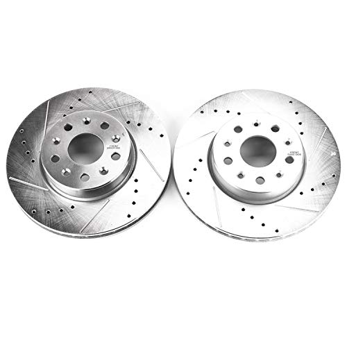Power Stop AR82187XPR Evolution Front Drilled and Slotted Rotor Pair For Chevrolet Camaro 2016-2021 [Model Specific]