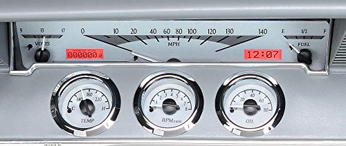 Dakota Digital 61 62 Chevy Impala VHX-61C-IMP-S-R Analog Dash Gauge System Silver Red