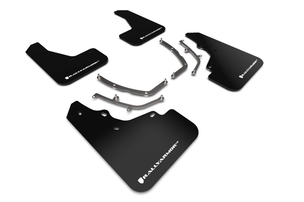 Rally Armor UR Black Mud Flap with White Logo FITS 2019+ Mazda3 GT Sport Hatch MF61-UR-BLK/WH
