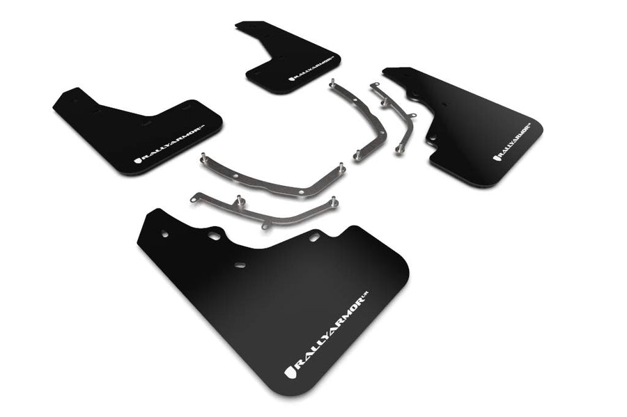 Rally Armor UR Black Mud Flap with White Logo FITS 2019+ Mazda3 GT Sport Hatch MF61-UR-BLK/WH