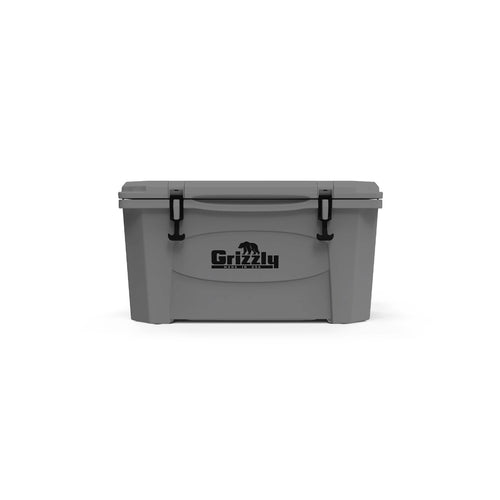 45 Cooler Grizzly | 45 qt Ice Chest Durable Rotomolded Insulated | Made in The USA | Warranty for Life | for Beach Boat Camping Fishing Hunting | G45 | Gray